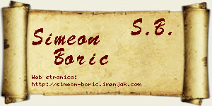 Simeon Borić vizit kartica